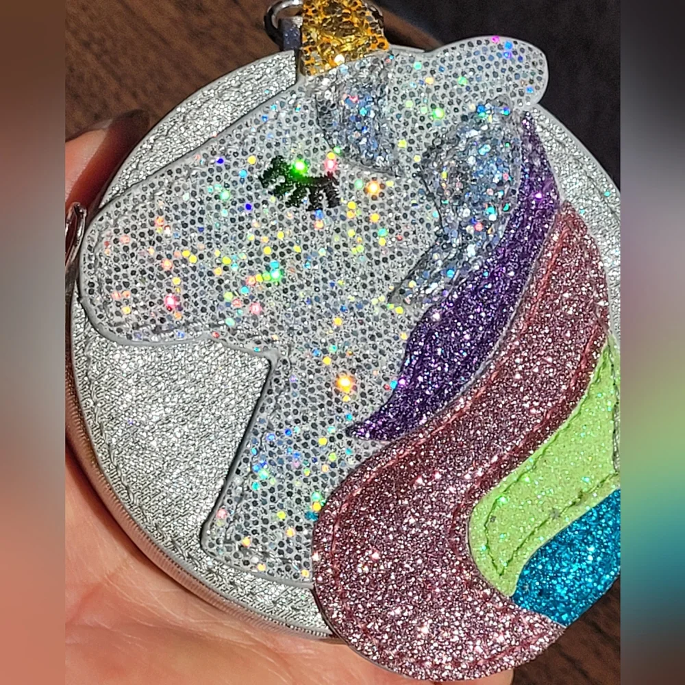 Target Cat & Jack Gold Glitter Sparkle Unicorn Girls Coin Purse,pre-loved